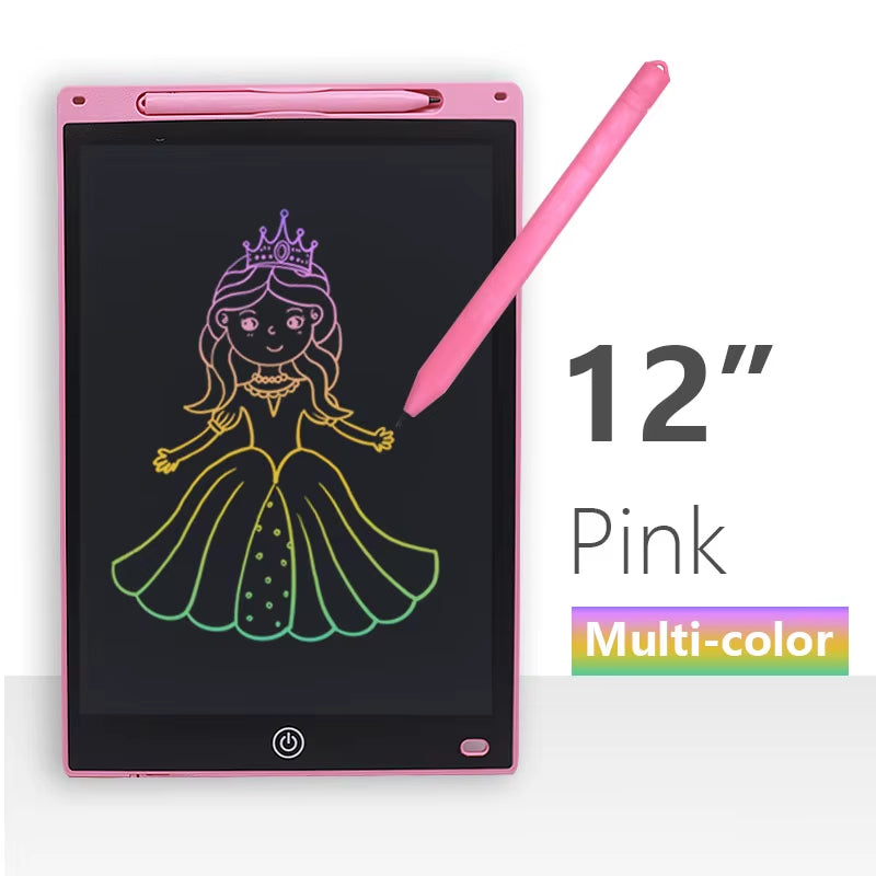 Colorful Digital LCD Writing Tablet - 8/12 Inch Drawing Board for Kids - Fun Graphic Tablet Toy!